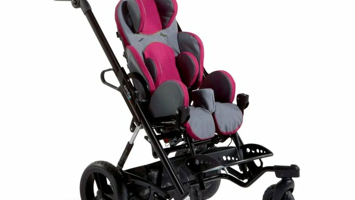 A black, grey and red Kimba Neo special needs buggy